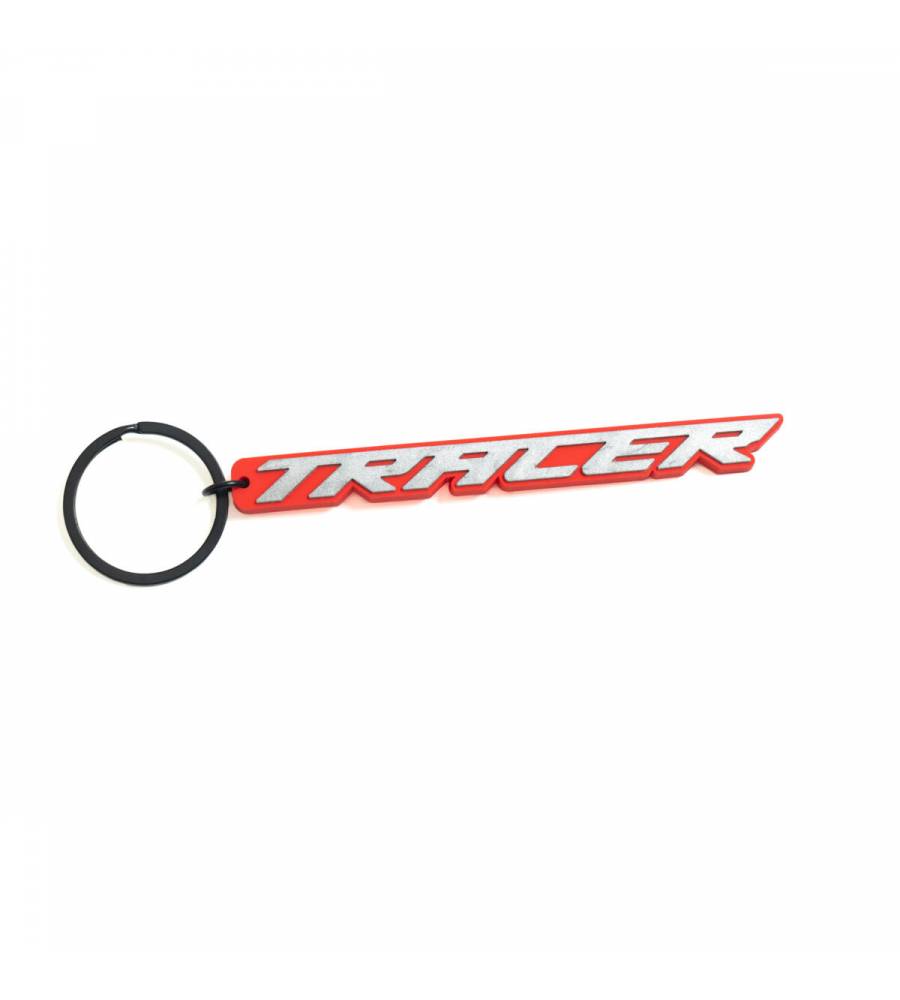 porte clé métal cuir yamaha logo blanc rouge moto motard